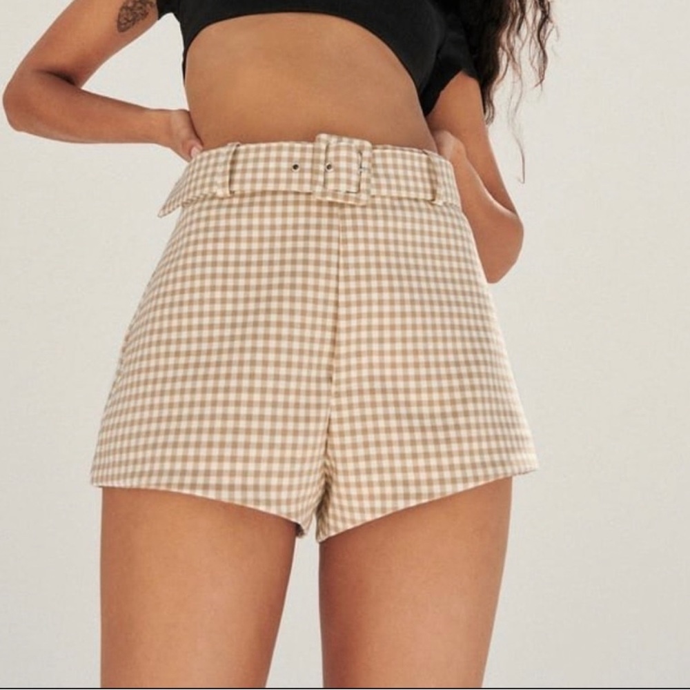 Zara Gingham Print Shorts Size Small